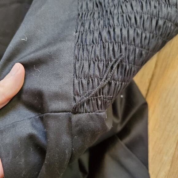 Vintage 90s Y2K Black White Trim Sleeveless Midi Dress Goth Summer VIbes Size 24 - Picture 8 of 11